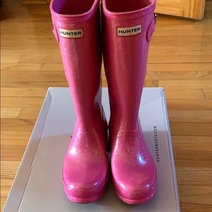 Hot Pink Hunter Boots US Size 4B/5G